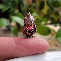 RARE TOBY Vintage Silver Owl Charm, STUNNING Example, Sterling Silver Owl Charms,Silver Owl Charms,B