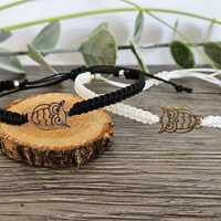 Owl bracelet, 24 colour options, Macramé owl bracelet, stainless steel charm, Owl charm, adju
