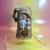 Owl Family Pipestem State Park West Virginia 1970’s Souvenir Figurine By Smiles Made in Taiwan