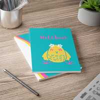 Cute Owl A5 Softcover Notebook, Floral Journal, Gift for Students, Back to School, Cute Stationery, 