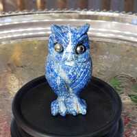 Carved Owl Lapis Lazuli Figurine | Unique Gift, 104g Decorative Owl | Free Shipping on Stunning Lapi