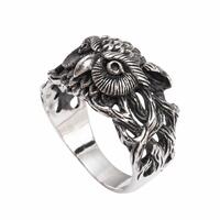 925 Sterling Silver Celtic Owl Ring Oxidised Bird - Various Sizes