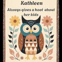 Personalized Owl Woven Blanket, Custom Throw Blanket, Cozy Home Decor, Gift for Mom, Mother's Da
