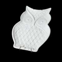 White Owl Hanging Pmate Ceramic Magenta