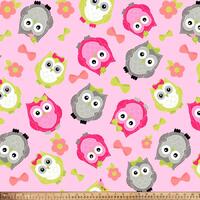 Owls Childrens Kids Fleece Fabric - Sold by the Yard - Ideal for Sewing Projects, Scarves, No Sew Fl