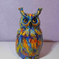 paper mache,owl,animal,figurine