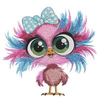 Owl with Bow Embroidery Design, Floral Owl Machine Embroidery Design, Bird Embroidery Design, Floral