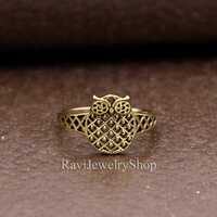 Owl Ring, Dainty Ring, Dainty Owl Ring, Brass Ring, Bird Ring, Gold Statement Ring, Filigree Owl Rin