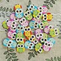 Pack of 10 OWL 2-hole 1" x 3/4" (25mm) White Wood Buttons Scrapbook Craft (1078)