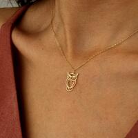 Wise Owl Necklace, Dainty Animal Jewelry, Minimalist Owl Pendant, Elegant Gift for Her, Christmas Je