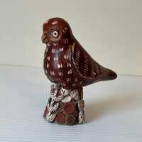 Handmade Whistle Owl Figurine, Peruvian Clay Folk Art