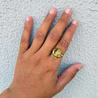 Owl Ring With Half Moon, Bird Ring Gift for her gift for mom Engagement Ring Gold Brass Owl Ring Bir