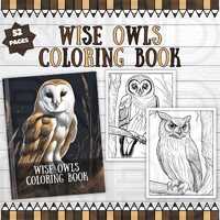 52 Wise Owls Coloring Book, Grayscale, Owl Illustrations, Owls in Nature Coloring, Owls in Trees, Be