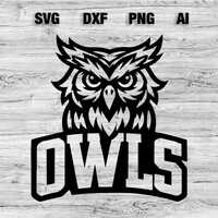 Owls Sports Team Logo SVG, PNG, Dxf, Ai File | Baseball, Basketball, Football, Soccer Design Silhoue