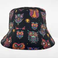Owl Print Bucket Hat: Reversible Kids Sunhat