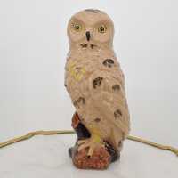 Porcelain Owl Vase: Hand-Painted Vintage Owl Sculpture