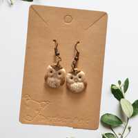 Hand-Painted Barn Owl Earrings – Gloss Varnished Studs or Drops | Woodland Jewelry | Nature-In