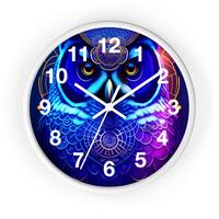 Vibrant Owl Wall Clock | Boho Decor, Unique Gift for Nature Lovers, Magical Home Accent, Colorful Wa
