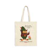 Retro Cotton Canvas Tote Bag - Woodsy Owl Anti Trump Anti Tyranny Protect National Parks, Environmen