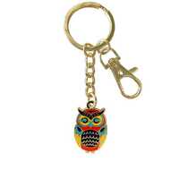 Coast Salish First Nations 'Owl' Enamel Keychain Pacific North West Native Indigenous Art