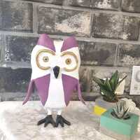 paper mache Owl sculpture, Owl ornaments, Owl home decor, colorful Owl figurine, handmade decorative