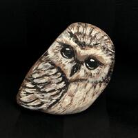 Bird Painted Rock, Owl, Rock Art, Paper Weight, Cute, Bird Lovers Gift, Hand Painted, Bird Art, Natu