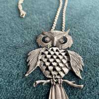 Vintage Owl Pendant Necklace