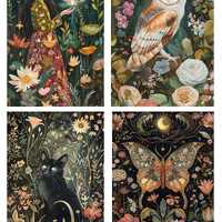 Rice Paper for Decoupage / Cat Lady Owl Moth / 1 Rice Paper / A4 / Customizable