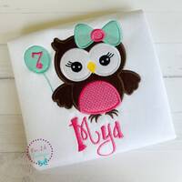 Owl Birthday Shirt- Personalized Birthday Shirt - Personalized Owl - Girl - Boy - Toddler - Baby - B