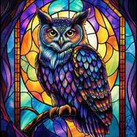 Stained Glass Owl Puzzle: Colorful Jigsaw Puzzle, Family Game