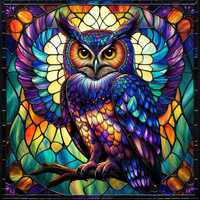 Stained Glass Owl Jigsaw Puzzle: Colorful Mindfulness Activity (520 Piece)
