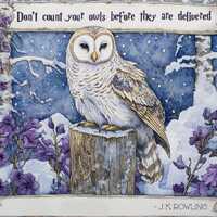 Owl Winter J K Rowling Quote Cross Stitch Pattern (PDF Download)
