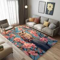 Owl print rug, Gothic rug, Moody rug, Custom size rug, Everyday rug, Plant rug, Easy to clean rug, F