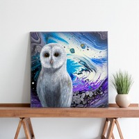 KNOW IT OWL – Original Mixed Media Owl Painting on Canvas