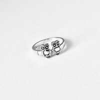 Sterling Silver Twin Owls Ring, Silver Rings, Spirit Birds, Animal