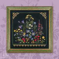 Wild Grasses Bumblebee by Owl Forest Embroidery 2025 Printed counted cross stitch pattern, Set of Ha