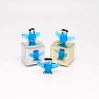 e30-00 Miniature Glass Owl Aqua (one miniature for price shown)