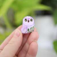 purple pocket owl, owl gift, fairy garden