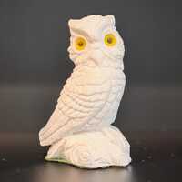 Mid-Century Italian Sandstone Owl Statue, 5&rdquo;H x 3.5&rdquo;W