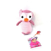 Baby Stuff Owl, Crochet Baby Owl, Stuffed Animal, Crochet, Baby Girl, Pink, Toy,,