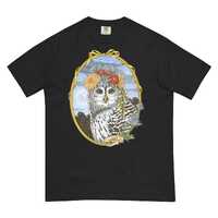 Owl Spirit Art Graphic Tee Unisex Garment-dyed Heavyweight T-shirt