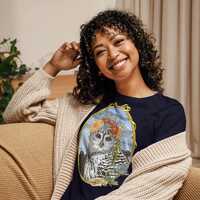 Owl Spirit Art Graphic Tee Women's Relaxed T-Shirt