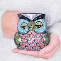 Stoneware Owl Mug | Guatemalan Ceramics | Cute Handcrafted Stoneware Coffee Cup & Gift Idea