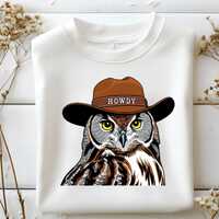 Cowboy Owl PNG: Western Animal Art, Howdy Hat (Digital Download)