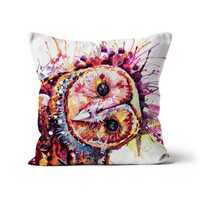 Hoot-a-nanny Owl Cushion by Sarah Taylor Art | Home Decor | Animal Art Throw Pillow | Countryside Th