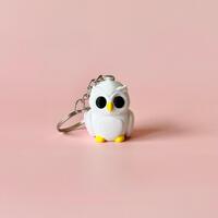 White Owl Keychain  | Keyring | Bag Charm | 3D Print | Articulated Fidget Keychain