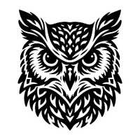 Great Horned Owl Head SVG | Black & White Vector File for Laser Cutting | Perfect Crafting Desig