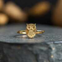 Dainty Owl Silver Ring, Flat Owl Lover Bird Inspired Ring, Cute Dainty Owl Ring, Owl Celtic Ring, My