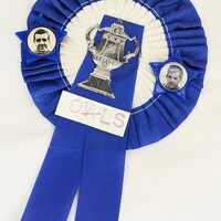 Classic Vintage OWLS F.A Cup Football Soccer Rosette RARE Blue White Original MINT