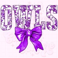 Owls Png, Purple Toile Png, Owls Sublimation, Game Day Png, Owls Shirt Png, DTF, DTG, Owls Mascot Pn